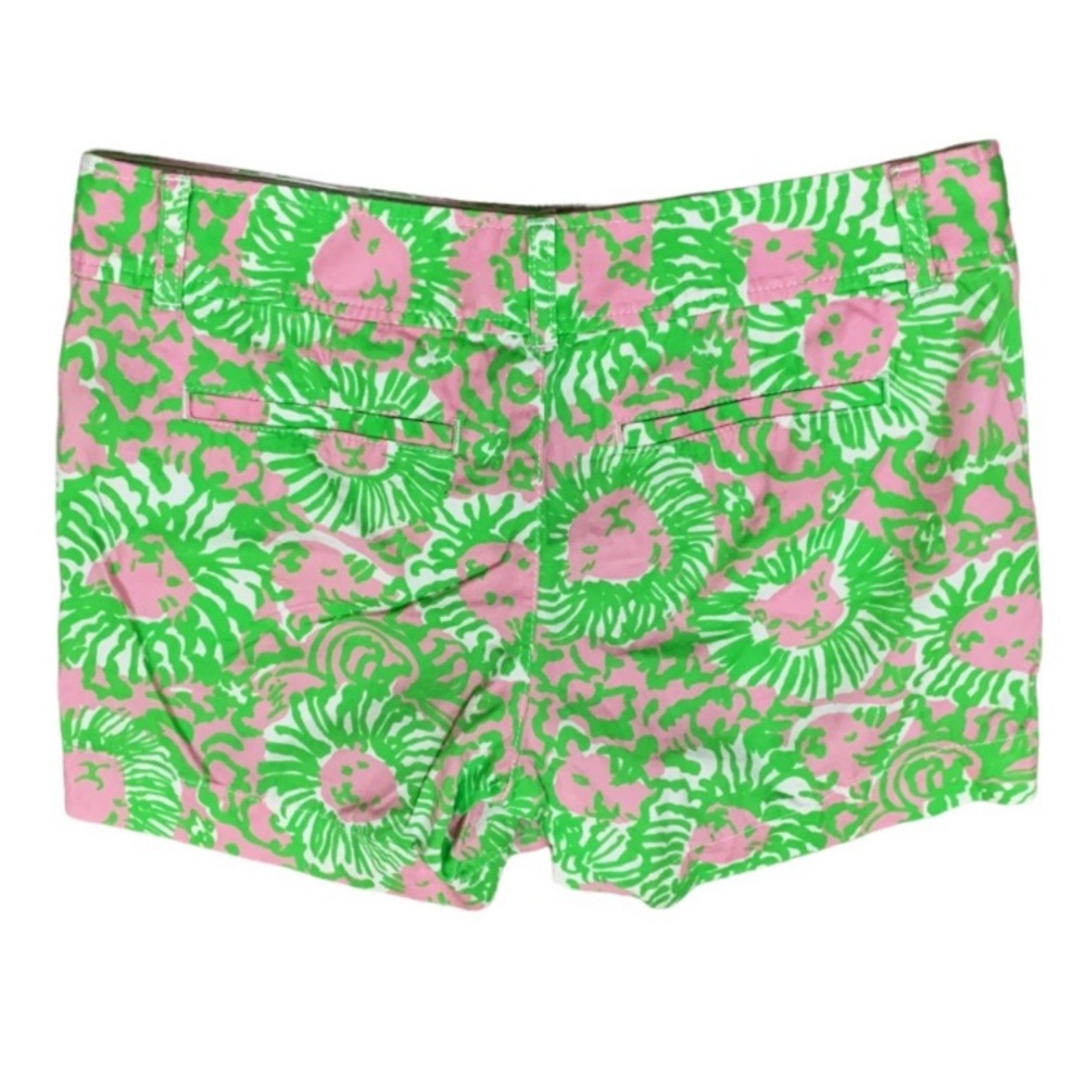 Lilly Pulitzer The Callahan Shorts Sunny Side Lion Print Green Safari Size 4 - Picture 5 of 7
